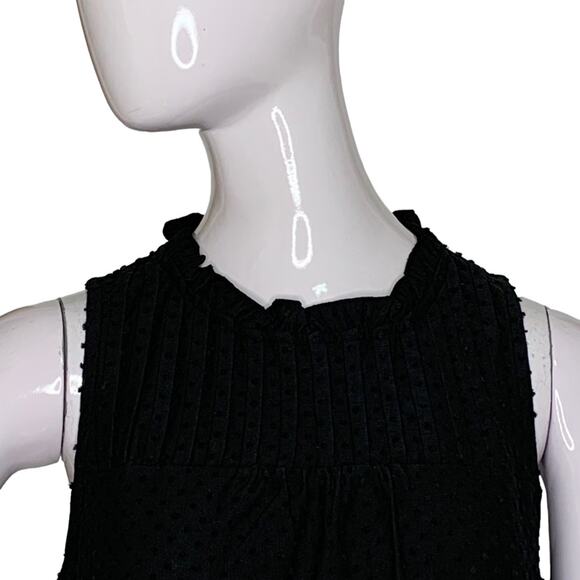 J Crew NWT Blouse Sleeveless Ruffle Neckline Black Size M - Picture 3 of 11